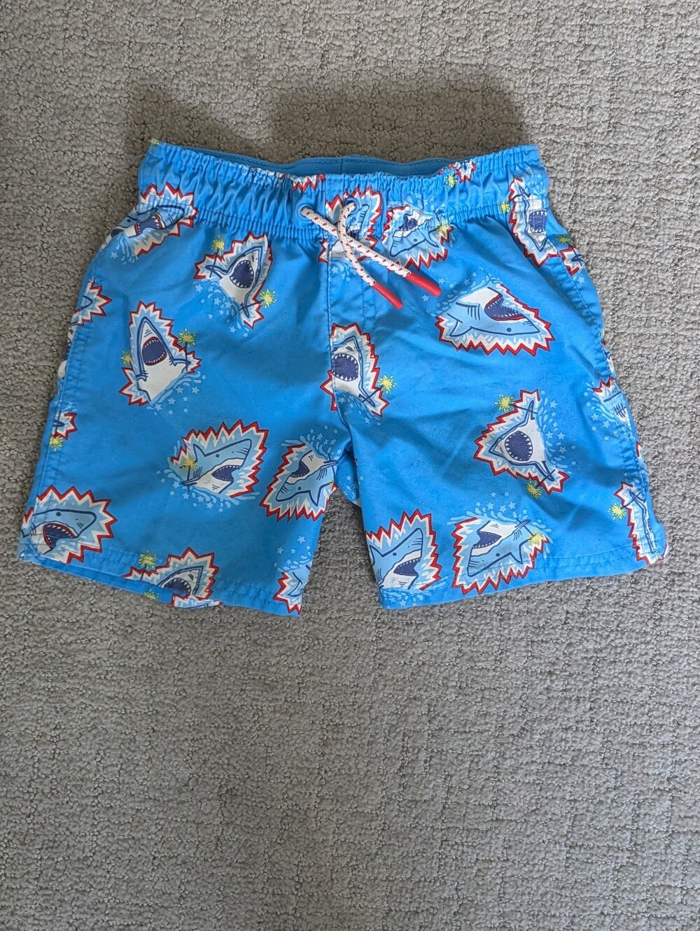 Cat & Jack Blue Shark-Graphic Swim Trunks